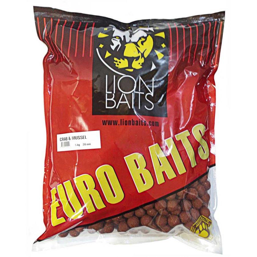 Lion Baits Бойлы тонущие серии EURO BAITS 20 мм (Краб и ракушка) Crab & Mussel - 5 кг