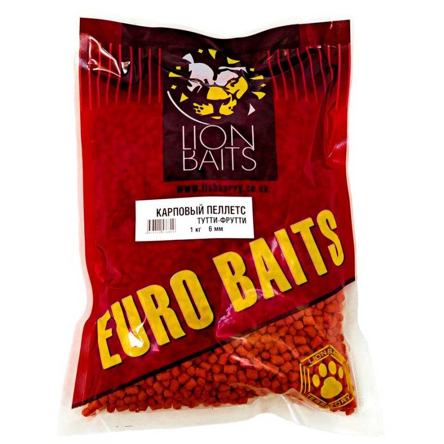 Lion Baits Пеллетс карповый Carp pellets Тутти-Фрутти оранжевый 6 мм - 1кг