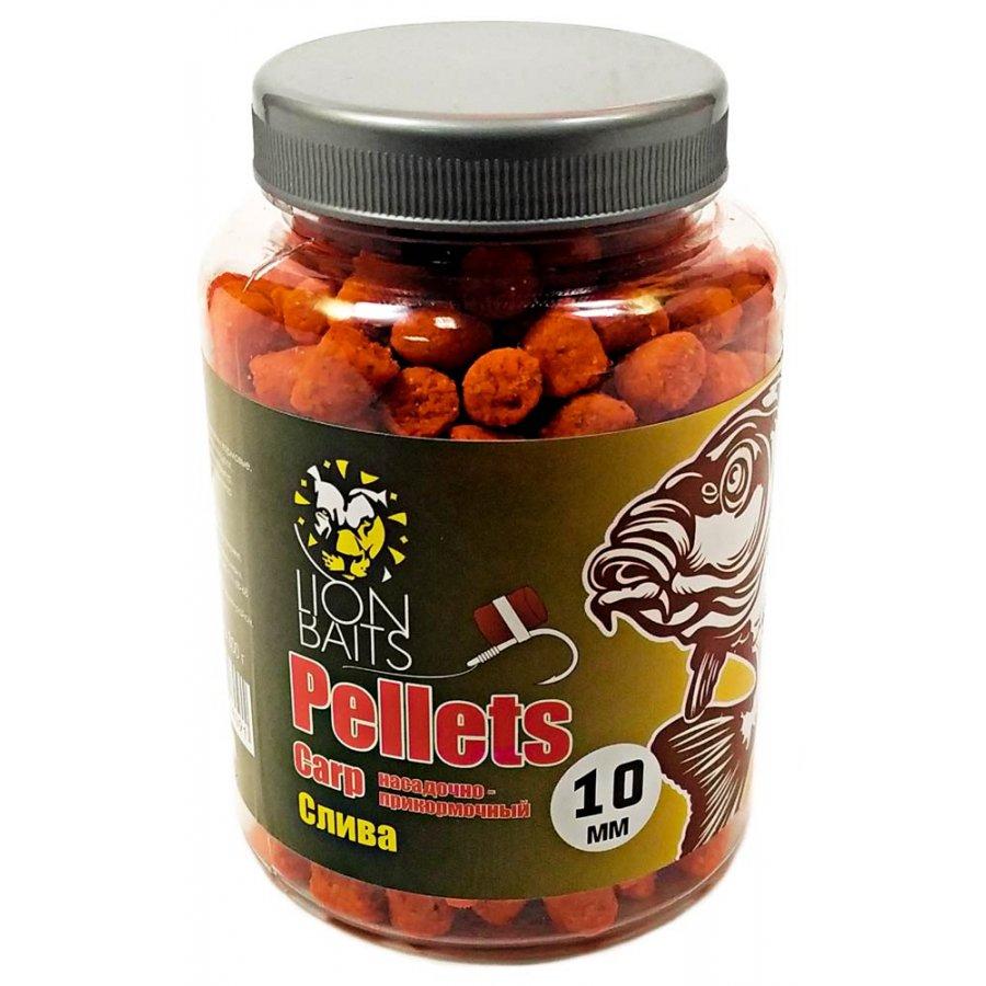 Lion Baits Пеллетс карповый Carp pellets Слива 10 мм - 300 гр