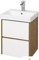 Мебель для ванных комнат Акватон Тумба с умывальником Сканди 55 1A2517K0SDZ90 (белый/дуб рустик)