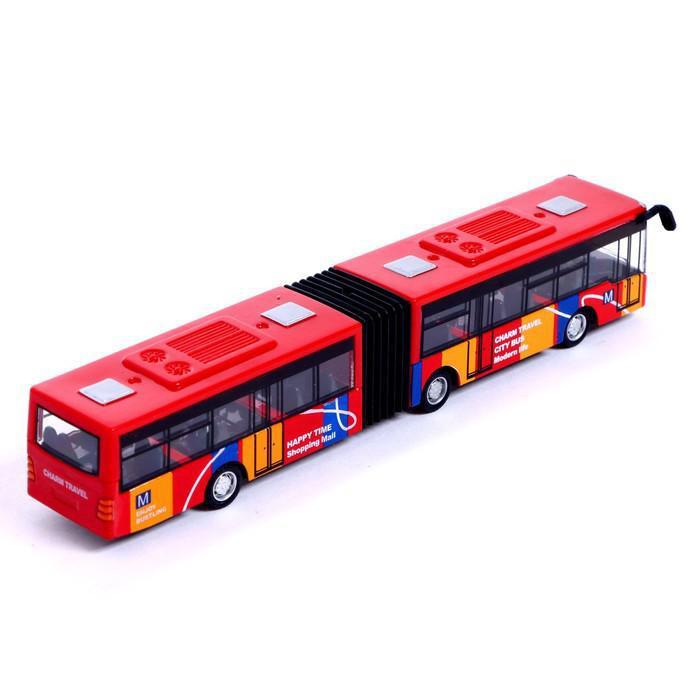 Автобус металлический "Городской транспорт", инерционный, масштаб 1:64, цвет красный - фото 2 - id-p178682123