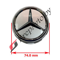 Колпачок в литой диск Mercedes-Benz AMG 71x74mm A0004000900 (хром)