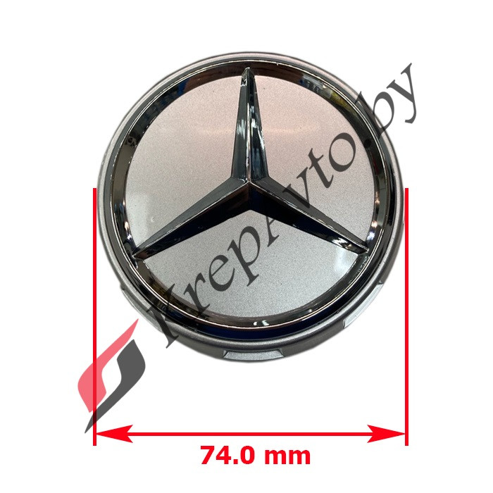 Колпачок в литой диск Mercedes-Benz AMG 71x74mm A0004000900 (хром) - фото 1 - id-p178862984