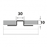Профиль разделительный, Н=10мм ПП 30-10НСП полированный из нержавеющей стали 2,7м, фото 2