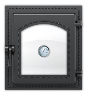 Дверка каминная ВЕЗУВИЙ 270 с термометром (Антрацит)