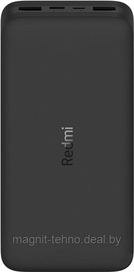 Внешний аккумулятор Xiaomi Redmi Power Bank 20000mAh (черный, международная версия) (VXN4304GL) - фото 1 - id-p178875164