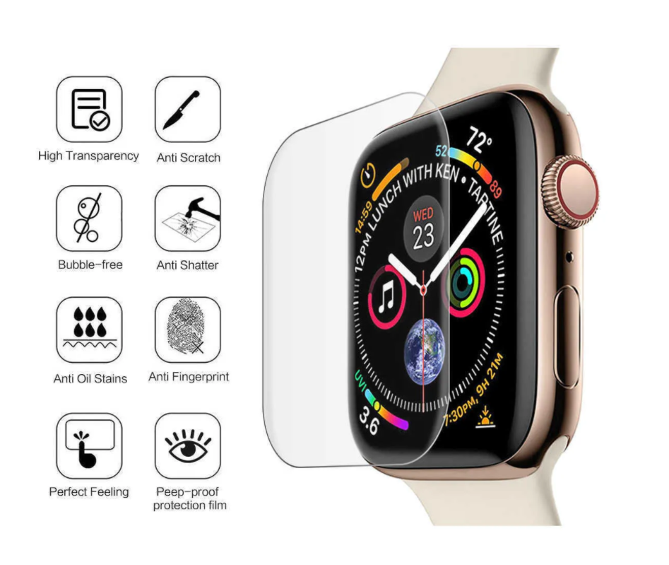 Гидрогелиевая пленка H9 для Apple Watch 45 мм, Защита дисплея, 2шт. матовая прозрачная пленка для часов., фото 1