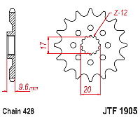 Звездочка ведущая JTF1905.13 зубьев