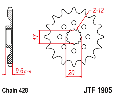 Звездочка ведущая JTF1905.13 зубьев