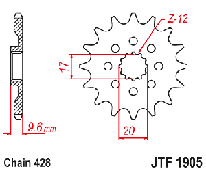 Звездочка ведущая JTF1905.14 зубьев