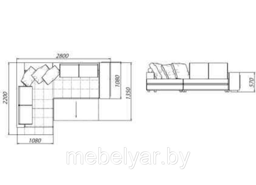 Угловой диван раскладной Арбат (венге) ZMF - фото 4 - id-p163967505