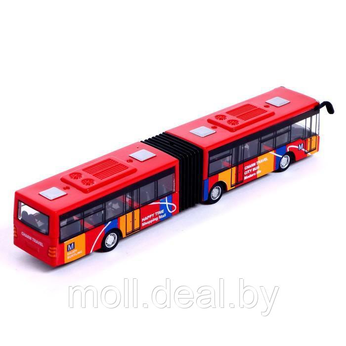 Автобус металлический "Городской транспорт", инерционный, масштаб 1:64, цвет красный - фото 2 - id-p178682115
