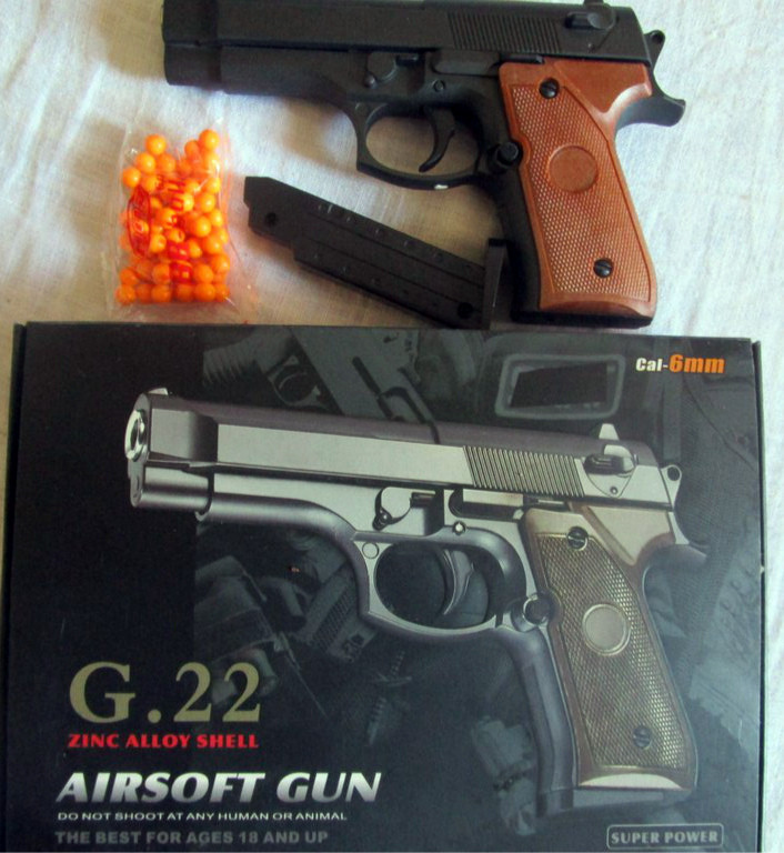 Металлический пистолет G22 детский пневматический, фото 1