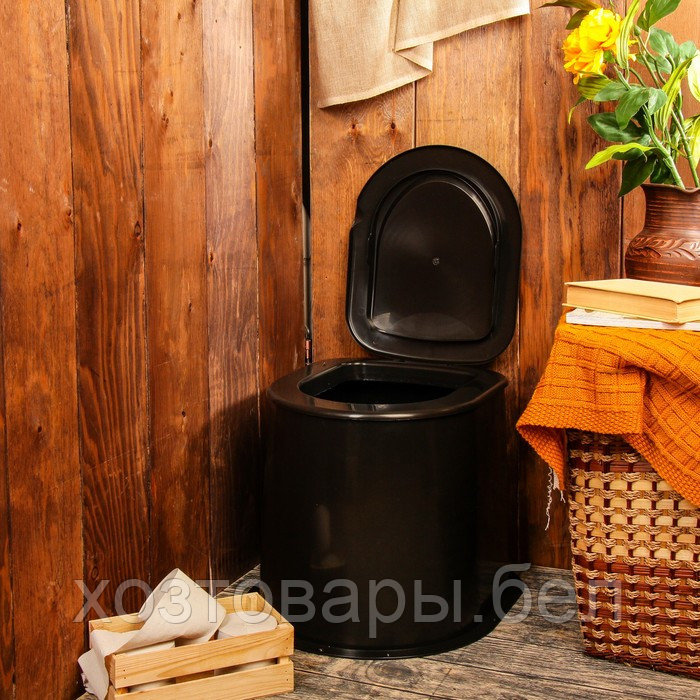 Ведро-туалет дачный с креплением к полу, съемный стульчак - фото 1 - id-p178892403