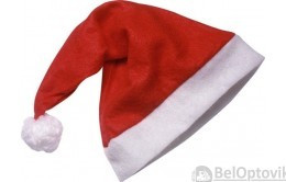 Новогодняя шапка Деда Мороза с пумпоном - фото 1 - id-p93845084