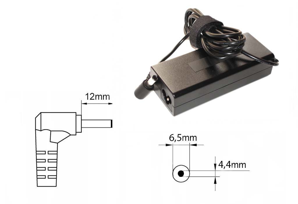 Зарядка (блок питания) для ноутбука Sony Vaio PCG-GRV670, 19.5V 4.7A 90W, штекер 6.5x4.4 мм - фото 1 - id-p178921665