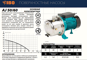 Поверхностный насос IBO AJ 50/60 без бака, фото 2