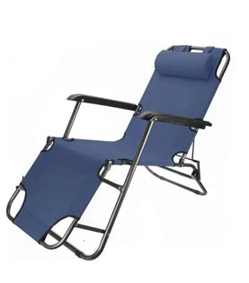 Кресло-шезлонг складное HY-8007 (153*60*79см) темно-синий - фото 1 - id-p178935605