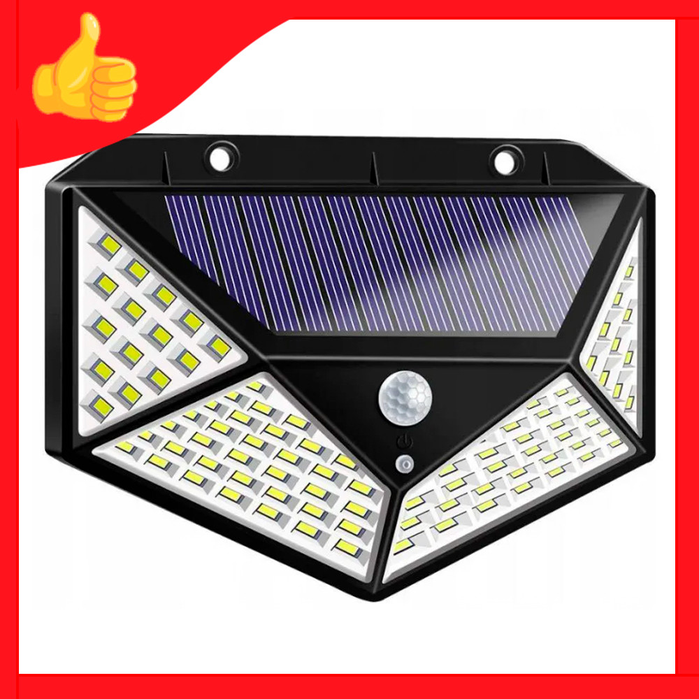 Уличный светильник с датчиком движения на солнечной батарее Solar Interaction Wall Lamp 100 LED - фото 1 - id-p178939142