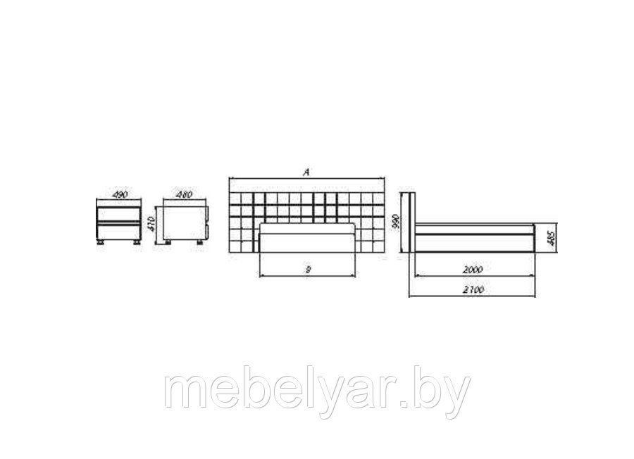 Кровать Моника (встроенный матрас 160х200 см., независимый пружинный блок+кокос) ZMF - фото 3 - id-p163967403