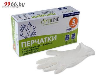 Перчатки латексные OptiLine опудренные размер S 100шт 27-2014