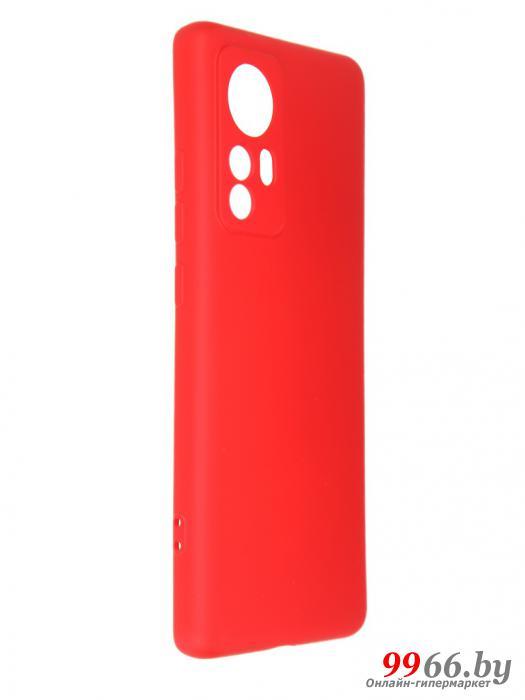 Чехол DF для Xiaomi 12 / 12X с микрофиброй Silicone Red xiOriginal-28