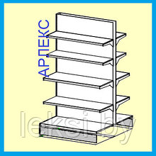 Стеллаж островной 1760х1000х1080 п10 Арлекс