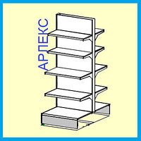 Стеллаж островной 1760х700х1080 п10 арлекс