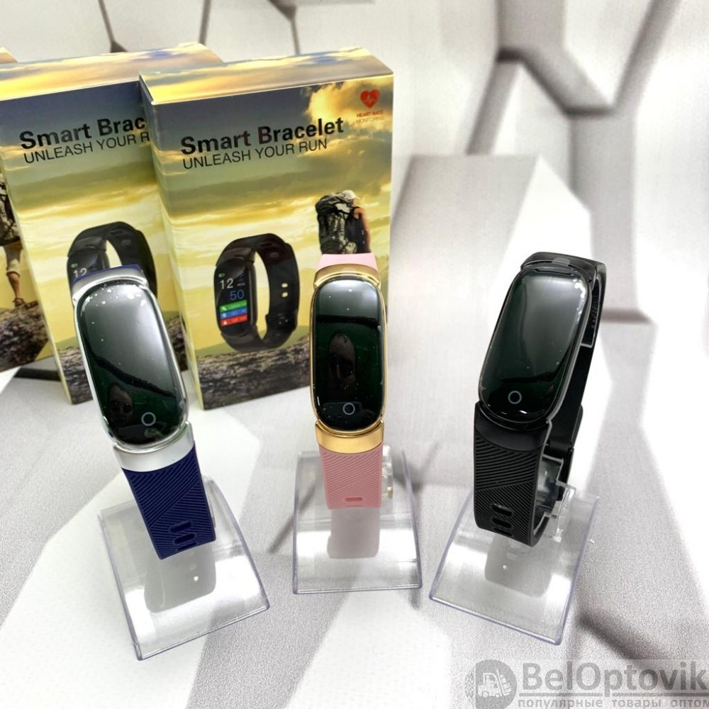 Смарт-браслет Smart Bracelet Unleach Your Run QW16 с функцией измерения артериального давления Синий - фото 4 - id-p109389260