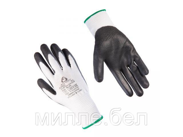 Перчатки с защитой от порезов 3 кл., р-р 8/M, (полиурет. покрыт.) серые/белые, JetaSafety (перчатки - фото 1 - id-p176703111
