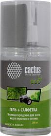 Cactus CS-S3004E Набор для чистки экранов и  оптики  (200мл +  салфетка) CACTUS CS-S3004E