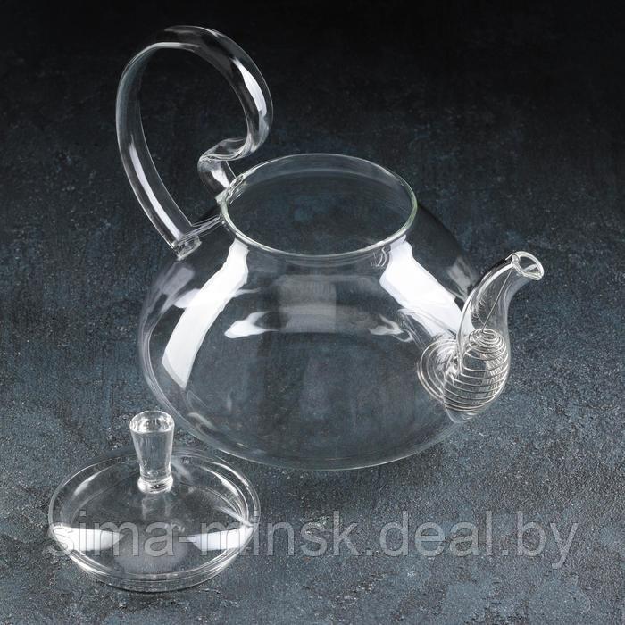 Чайник стеклянный заварочный с металлическим ситом Magistro, 1 л, 20,5×15 см - фото 2 - id-p178967096
