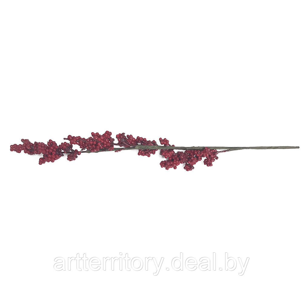 Ветка декоративная "Бузина" с красными ягодами без листьев, длина 50 см - фото 1 - id-p178965756