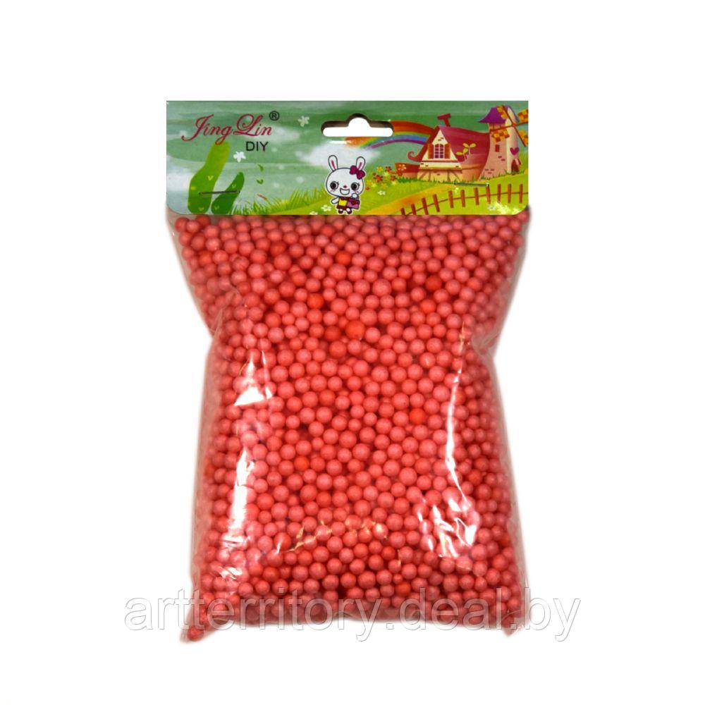 Декоративные шарики мелкие из пенопласта, диаметр 4мм, красные - фото 1 - id-p178965759