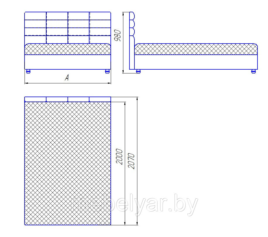 Кровать Камея (встроенный матрас 160х200 см., пружинный блок) ZMF - фото 3 - id-p163967414