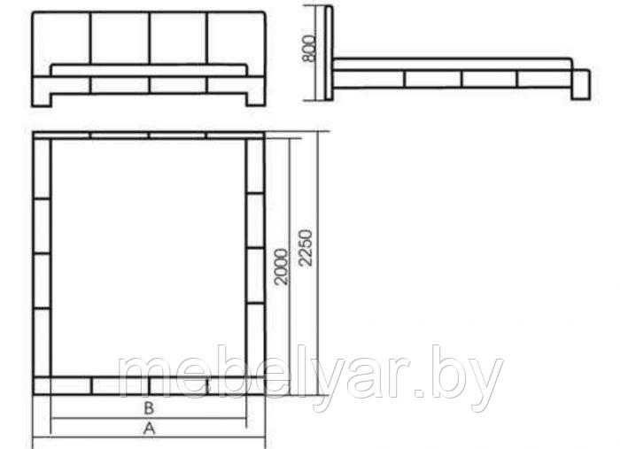 Кровать Герда (сп. место 180х200 см., черный) ZMF - фото 3 - id-p163967391