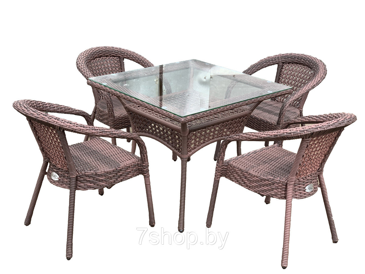 Комплект садовой мебели DECO 4 с квадратным столом, шоколад - фото 1 - id-p178974899