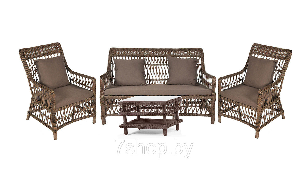Комплект садовой мебели LEGEND кофейный 2-местный диван, шоколад - фото 1 - id-p178974901