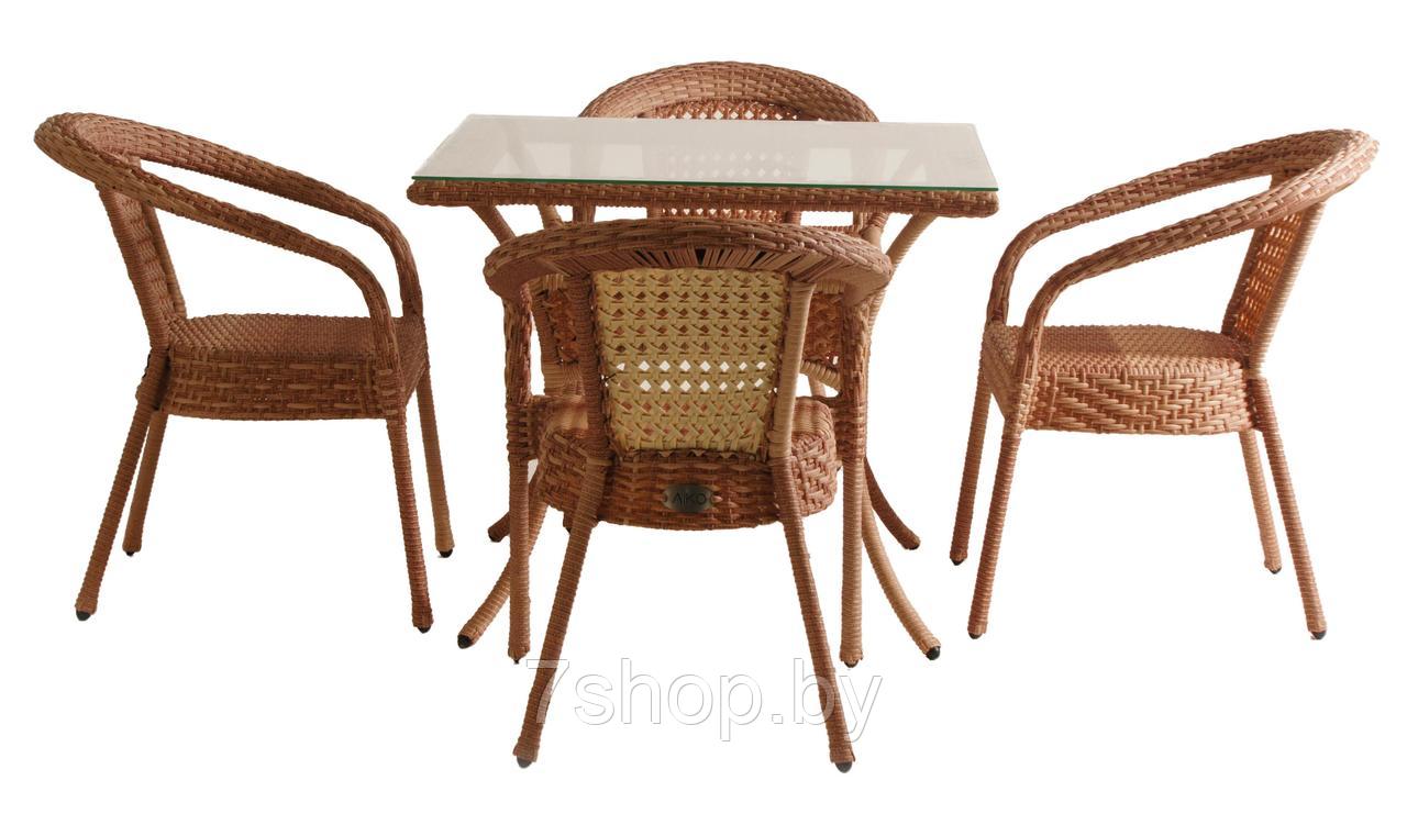 Комплект садовой мебели DECO 4 с квадратным столом, капучино - фото 2 - id-p178974908