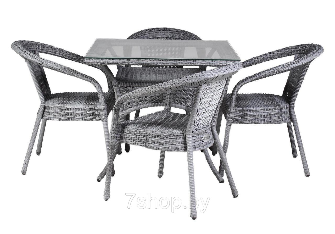 Комплект садовой мебели DECO 4 с квадратным столом, серый - фото 2 - id-p178974909