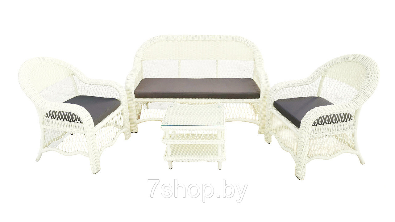 Комплект садовой мебели SEVILLA кофейный 2-местный диван, слоновая кость - фото 1 - id-p178974911