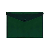 Папка-конверт с кнопкой, A4, 180мкм, Index, цвет зеленый