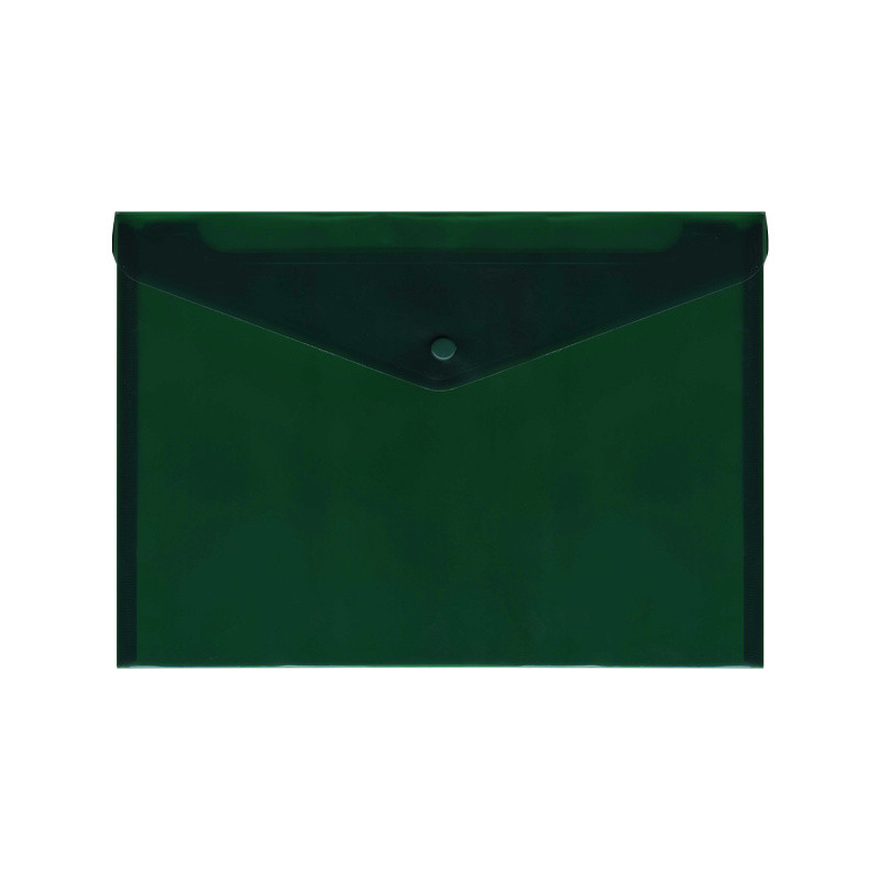 Папка-конверт с кнопкой, A4, 180мкм, Index, цвет зеленый - фото 1 - id-p178974923