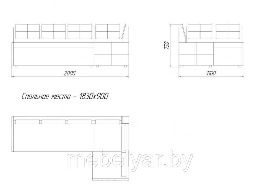 Кухонный диван Оскар (бело-синий) ZMF - фото 4 - id-p163967171