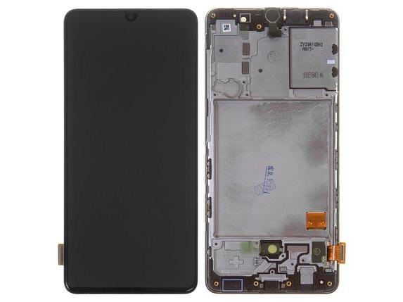 Дисплей (экран) для Samsung Galaxy A41 (A415) в раме с тачскрином, черный, фото 2
