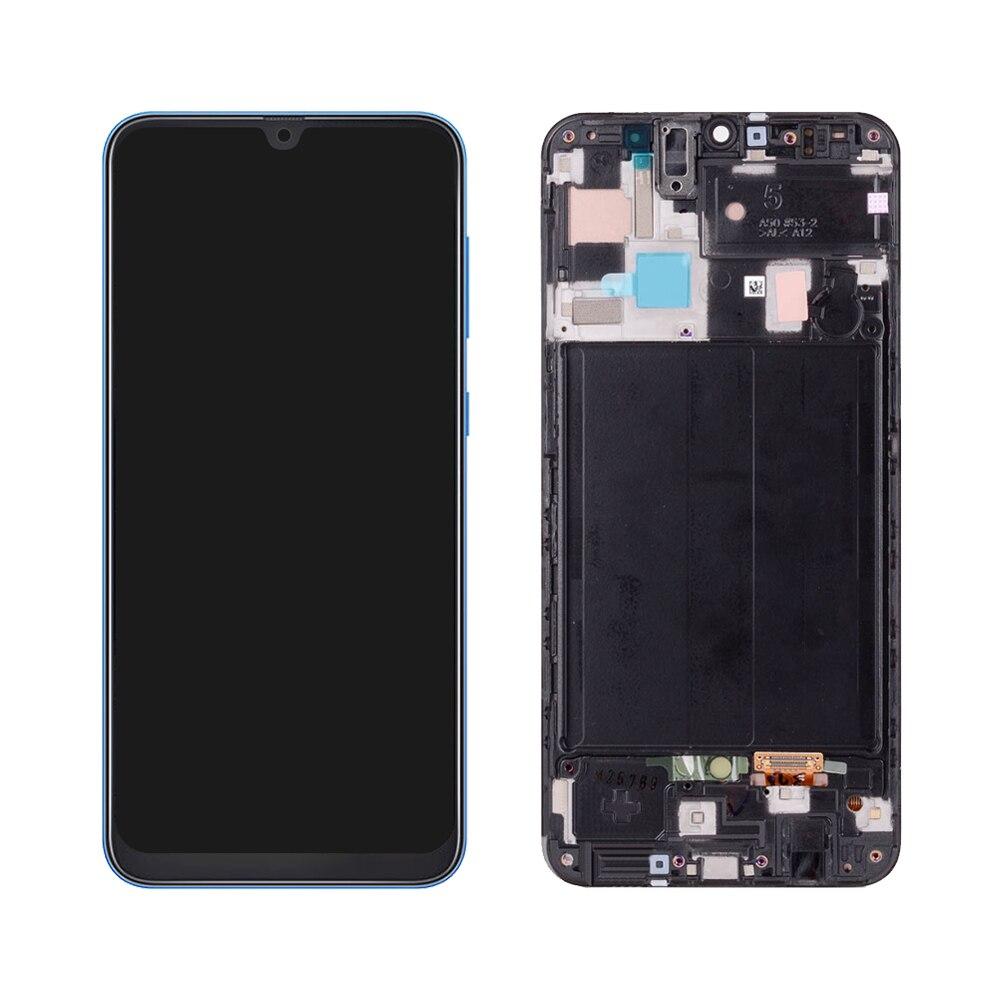 Дисплей (экран) для Samsung Galaxy A50 (A505) в раме с тачскрином (OLED), черный - фото 1 - id-p178978439