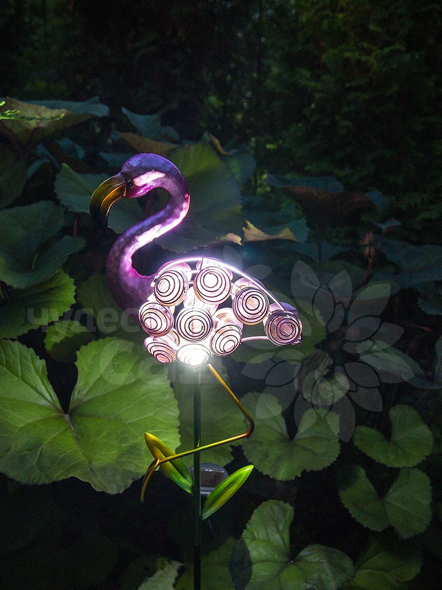 Фонарь садовый "Фламинго" светодиодный на солнечной батарее, металл - фото 4 - id-p178983195