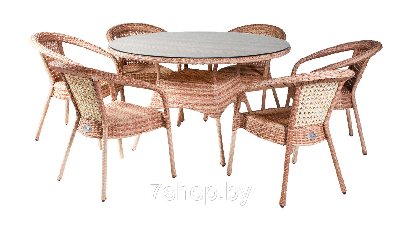 Комплект садовой мебели DECO 6 с круглым столом, шоколад - фото 4 - id-p178991993