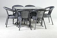 Комплект садовой мебели DECO 6 PLUS с прямоугольным столом, серый