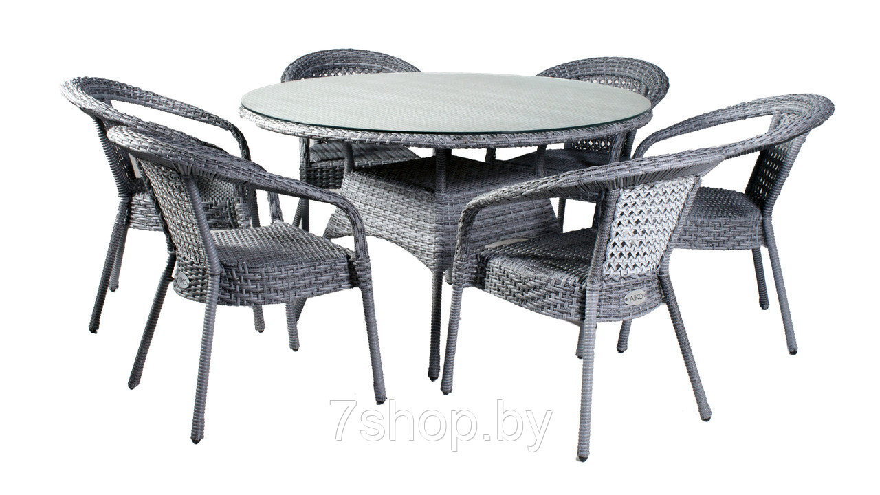 Комплект садовой мебели DECO 6 с круглым столом 5045П Серый